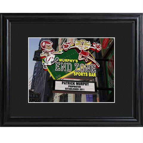 Personalized Marquee End Zone Sports Bar Framed Print