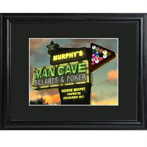 Personalized Marquee Man Cave Framed Print