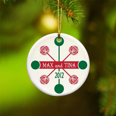 Red and Green Contemporary Classic Ornament