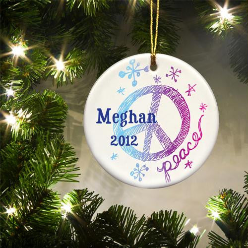 Peace, Love and Snowflakes Ornament