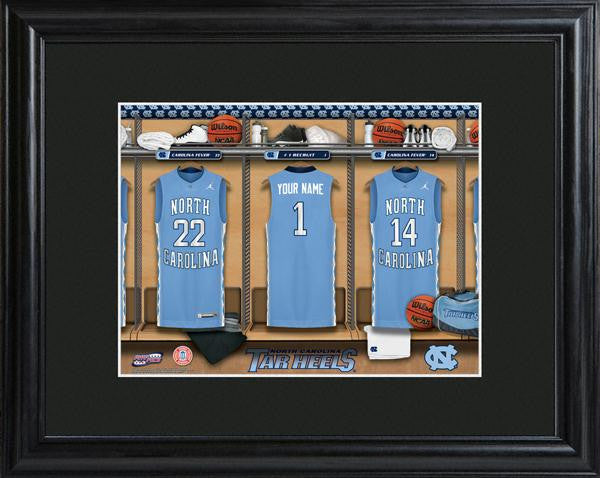 North Carolina Tarheels College Basketball Locker Room Print