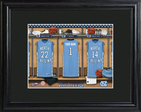 North Carolina Tarheels College Basketball Locker Room Print