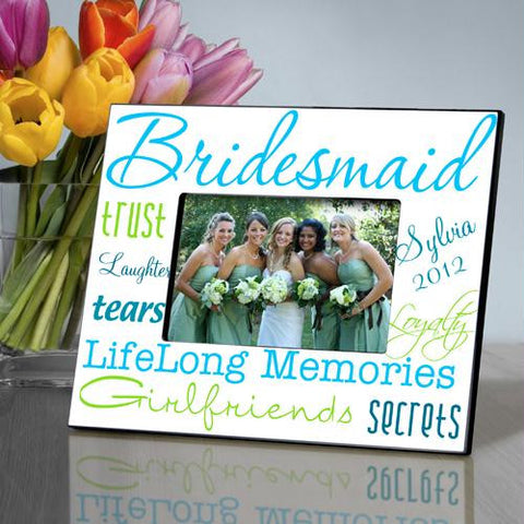 Personalized Something Blue Bridesmaid Picture Frame