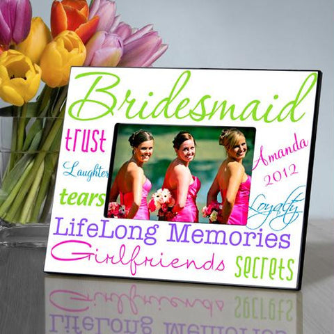 Personalized Bold and Bright Bridesmaid Picture Frame