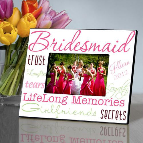 Personalized Pleasantly Pink Bridesmaid Picture Frame