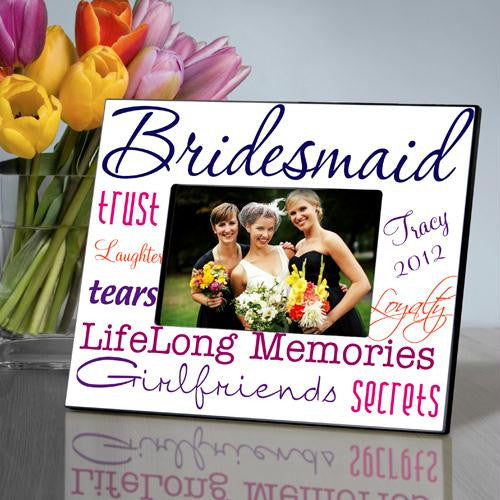 Personalized Perky Purple Bridesmaid Picture Frame