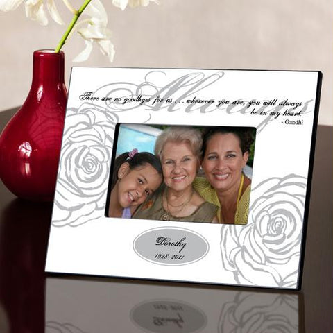 Personalized White Always Memorial Picture Frame