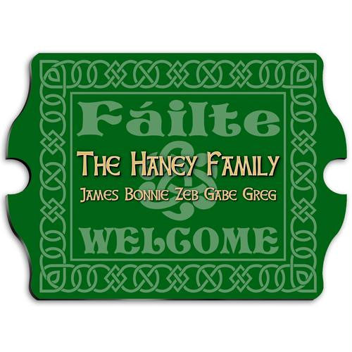 Vintage Personalized Celtic Green Family Sign