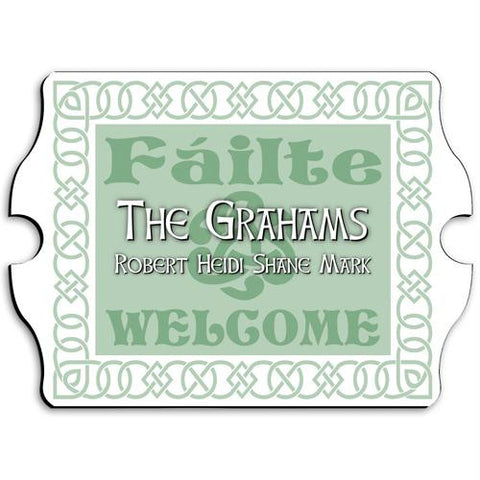 Vintage Personalized Irish Linen Family Sign