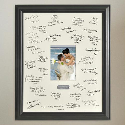 Personalized Wedding Wishes Signature Frame with engraved plate