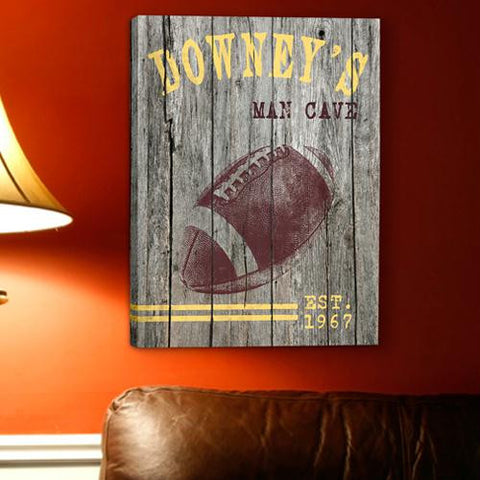 Personalized Football Man Cave Canvas Print