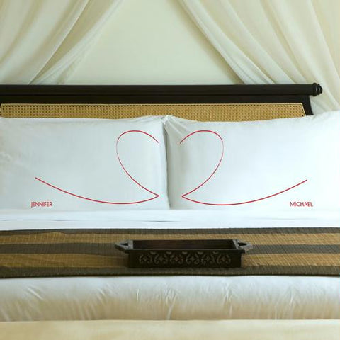 Personalized Romantic Red Heartstrings Pillow Case Set