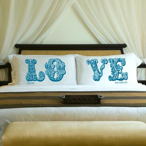 Couples Personalized LOVE Connection Pillow Case Sets