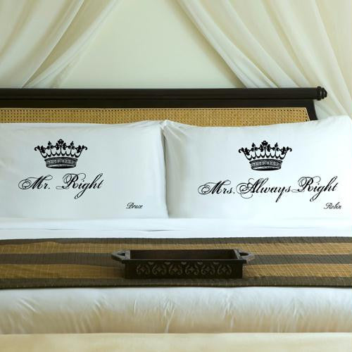 Personalized Midnight Black Royal Correctness Pillow Case Set