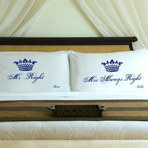 Personalized Regal Blue Royal Correctness Pillow Case Set