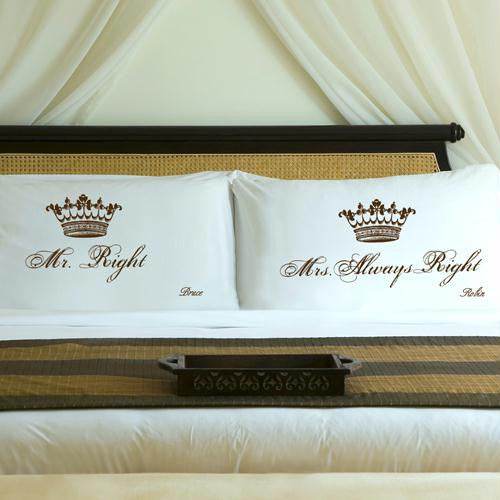 Personalized Truffle Brown Royal Correctness Pillow Case Set