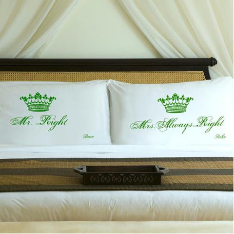 Personalized Garden Green Royal Correctness Pillow Case Set