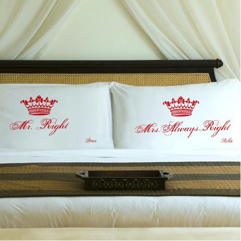 Personalized Romantic Red Royal Correctness Pillow Case Set