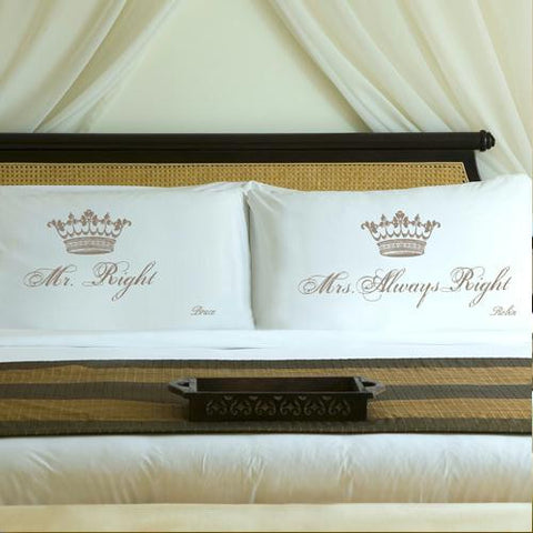 Personalized Shimmering Sand Royal Correctness Pillow Case Set