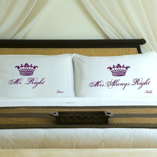 Personalized Whimsical Wine Royal Correctness Pillow Case Set