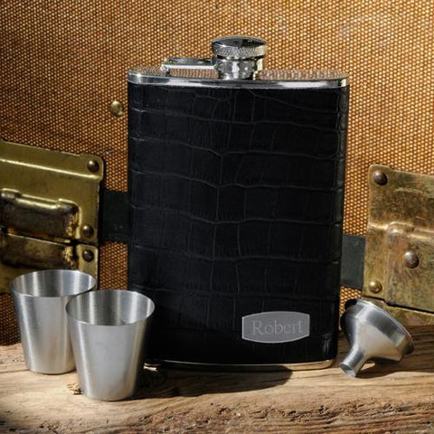 Personalized Executive Leather Flask