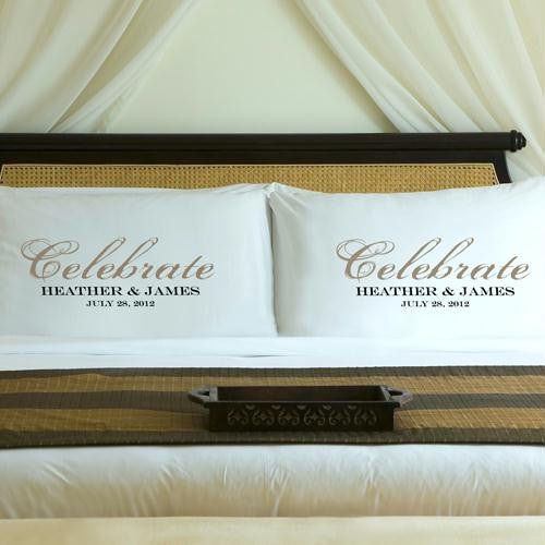 Personalized Shimmering Sand Celebrate Pillow Case Set