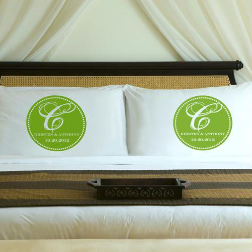 Personalized Fresh Green Magical Monogram Pillow Case Set