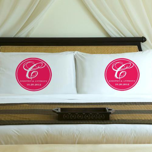 Personalized Pink Blush Magical Monogram Pillow Case Set