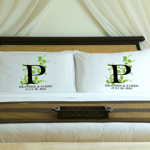 Personalized Fresh Green Nature's Bliss Pillow Case Set