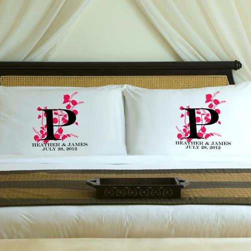 Personalized Pink Blush Nature's Bliss Pillow Case Set