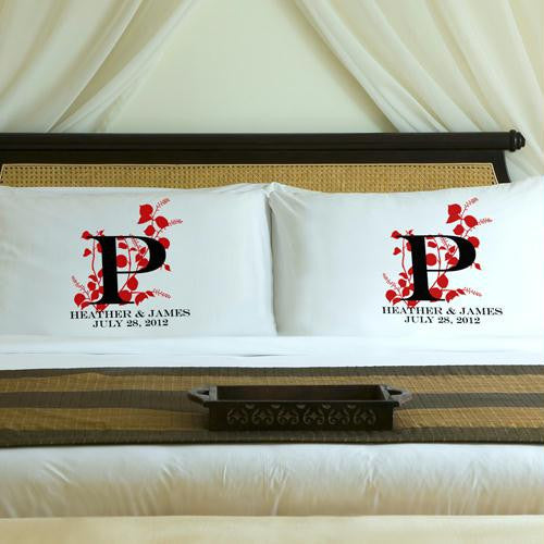 Personalized Romantic Red Nature's Bliss Pillow Case Set