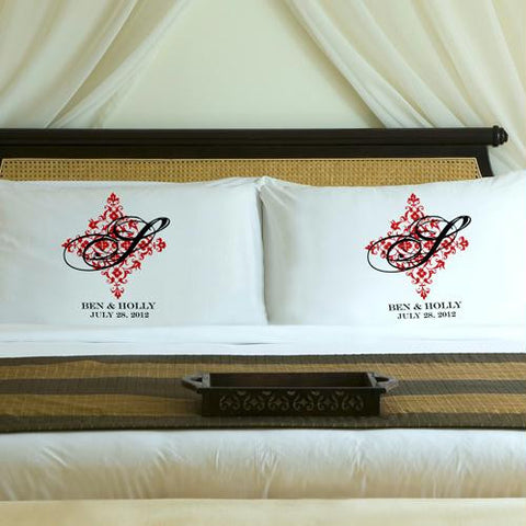 Personalized Romantic Red Perfect Panache Pillow Case Set