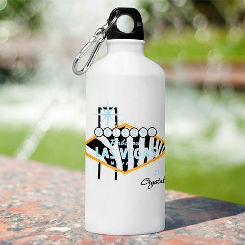 Blue Zebra Print Vegas Water Bottle