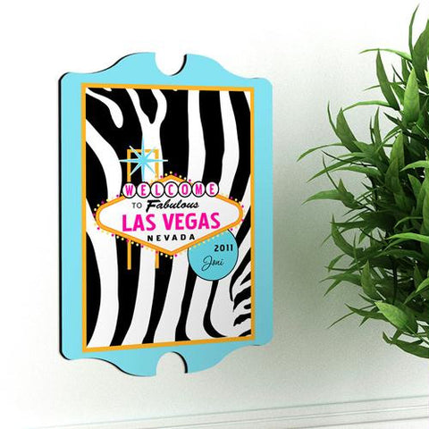 Blue Zebra Vegas Vintage Sign