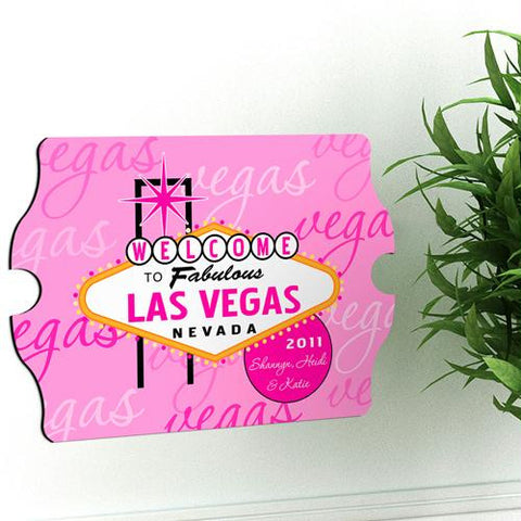 Pink with Pink Script Vegas Vintage Sign