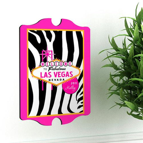 Pink Zebra Vegas Vintage Sign