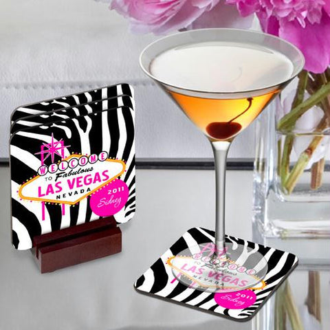 Personalized Gals Las Vegas Coaster Set